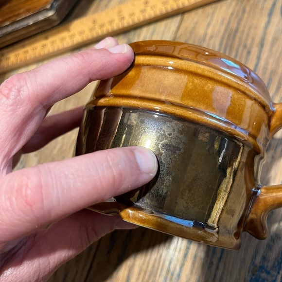 🤎Céramique de Beauce – Tilt teapot set with 3 mugs – 1977–78 Colonial Series - Picture 12 of 15